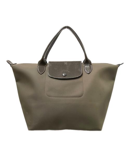 LONGCHAMP（ロンシャン）LONGCHAMP (ロンシャン) ルプリアージュエナメルハンドルバッグ ブラウン サイズ:下記参照の古着・服飾アイテム
