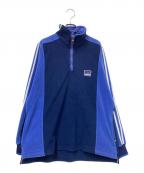 adidasアディダス）の古着「90‘Sフリースハーフジップカットソー」｜ネイビー