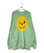 little sunny biteリトルサニーバイト）の古着「lsb smile big knit」｜グリーン×イエロー