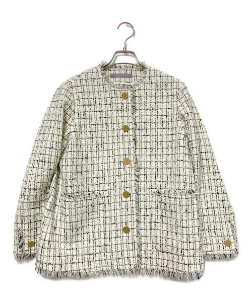 theory luxe（セオリーリュクス）theory luxe (セオリーリュクス) Noma Tweed Molly Jacket ベージュ×ブラック サイズ:S32の古着・服飾アイテム