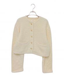 eimy istoire（エイミーイストワール）の古着「TEDDY KNIT JACKET」｜ベージュ