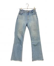 YANUK（ヤヌーク）の古着「Semi Flare Cut Off」｜インディゴ