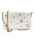 Kate Spade（ケイトスペード）の古着「マルゴー エナメル スペード チェーン ウォレット」｜ホワイト