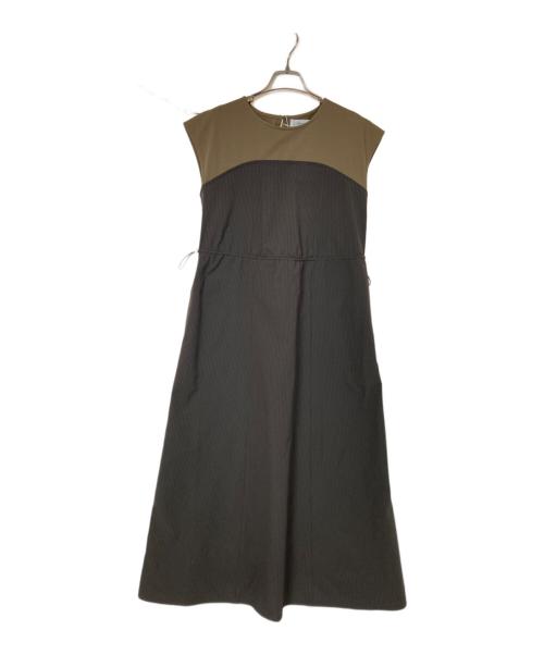 GALLEST（ギャレスト）GALLEST (ギャレスト) ストライプサッカービスチェワンピース ブラウン サイズ:38の古着・服飾アイテム