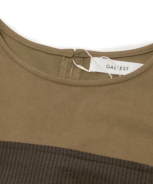 GALLEST（ギャレスト）GALLEST (ギャレスト) ストライプサッカービスチェワンピース ブラウン サイズ:38の古着・服飾アイテム