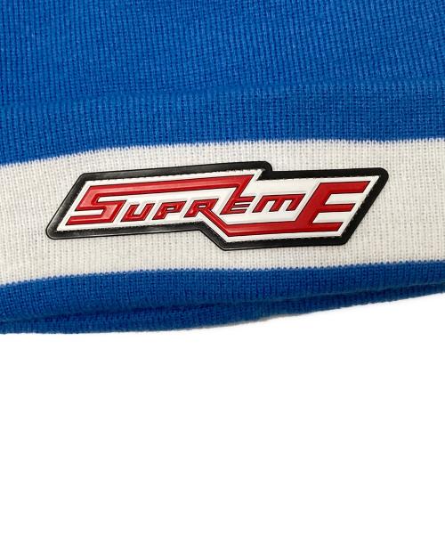 SUPREME（シュプリーム）SUPREME (シュプリーム) Cuff Stripe Beanie ブルー×ホワイト サイズ:下記参照の古着・服飾アイテム