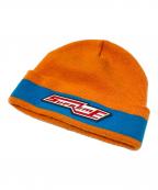 SUPREMEシュプリーム）の古着「Cuff Stripe Beanie」｜オレンジ×グリーン