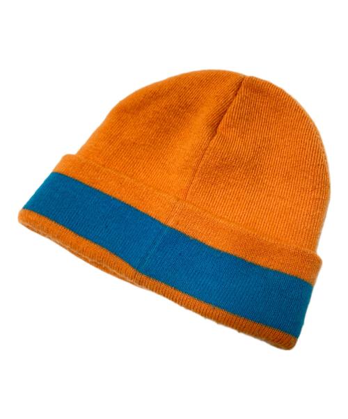 SUPREME（シュプリーム）SUPREME (シュプリーム) Cuff Stripe Beanie オレンジ×グリーン サイズ:下記参照の古着・服飾アイテム