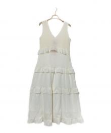 opening sunshine（オープニング サンシャイン）の古着「ノースリーブワンピース」｜ホワイト