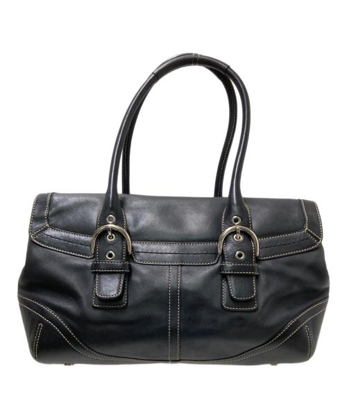 COACH（コーチ）COACH (コーチ) フラップサッチェルハンドバッグ ブラック サイズ:下記参照の古着・服飾アイテム