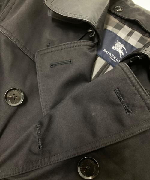 BURBERRY LONDON（バーバリーロンドン）BURBERRY LONDON (バーバリーロンドン) レザー切替トレンチコート ブラック サイズ:Mの古着・服飾アイテム