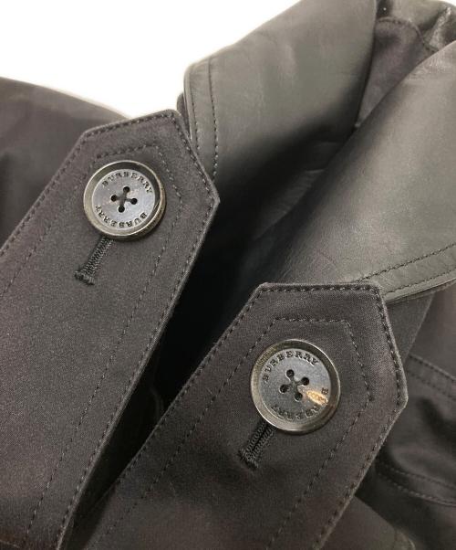 BURBERRY LONDON（バーバリーロンドン）BURBERRY LONDON (バーバリーロンドン) レザー切替トレンチコート ブラック サイズ:Mの古着・服飾アイテム