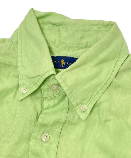 RALPH LAUREN（ラルフローレン）RALPH LAUREN (ラルフローレン) 半袖リネンシャツ グリーン サイズ:Lの古着・服飾アイテム