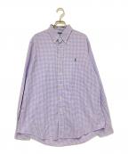 RALPH LAURENラルフローレン）の古着「チェック柄BDシャツ」｜ホワイト×パープル