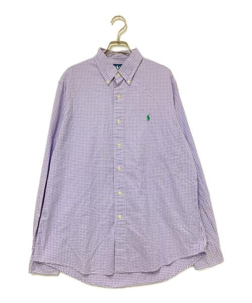 RALPH LAUREN（ラルフローレン）RALPH LAUREN (ラルフローレン) チェック柄BDシャツ ホワイト×パープル サイズ:Lの古着・服飾アイテム