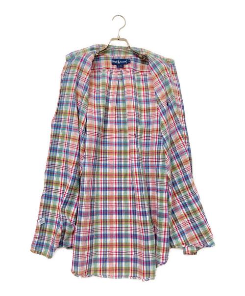 RALPH LAUREN（ラルフローレン）RALPH LAUREN (ラルフローレン) 半袖チェック柄BDシャツ ピンク×ホワイト サイズ:Lの古着・服飾アイテム