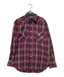 PENDLETON（ペンドルトン）の古着「ウール ウエスタンシャツ」｜ネイビー×レッド