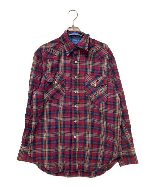 PENDLETON（ペンドルトン）PENDLETON (ペンドルトン) ウール ウエスタンシャツ ネイビー×レッド サイズ:Mの古着・服飾アイテム