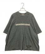 AMBERGLEAMアンバーグリーム）の古着「ダメージロゴTシャツ」｜グレー