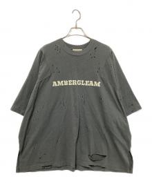 AMBERGLEAM（アンバーグリーム）の古着「ダメージロゴTシャツ」｜グレー