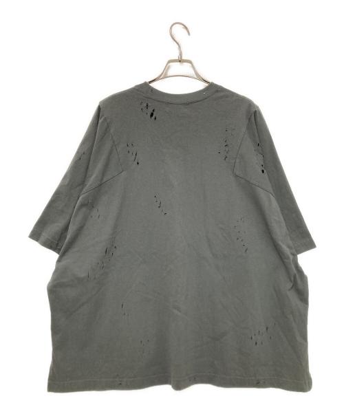 AMBERGLEAM（アンバーグリーム）AMBERGLEAM (アンバーグリーム) ダメージロゴTシャツ グレー サイズ:Mの古着・服飾アイテム