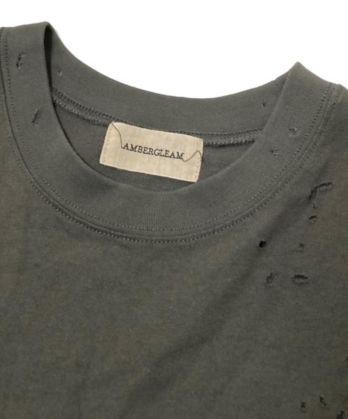 AMBERGLEAM（アンバーグリーム）AMBERGLEAM (アンバーグリーム) ダメージロゴTシャツ グレー サイズ:Mの古着・服飾アイテム