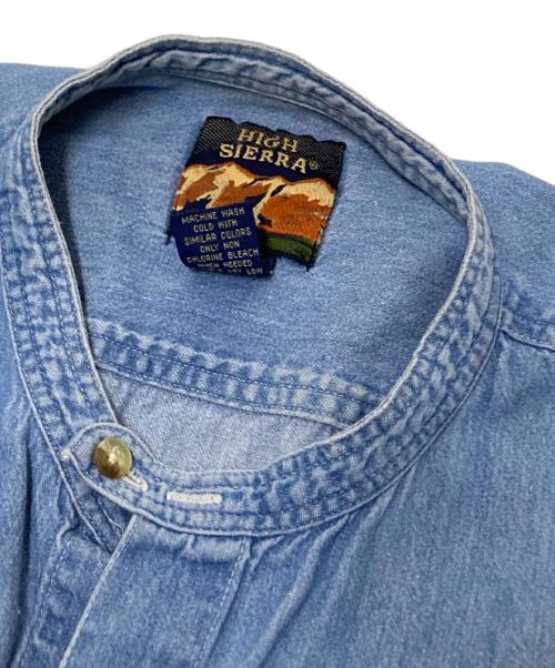 HIGH SIERRA（ハイシェラ）HIGH SIERRA (ハイシェラ) ノーカラーシャツ インディゴ サイズ:XLの古着・服飾アイテム