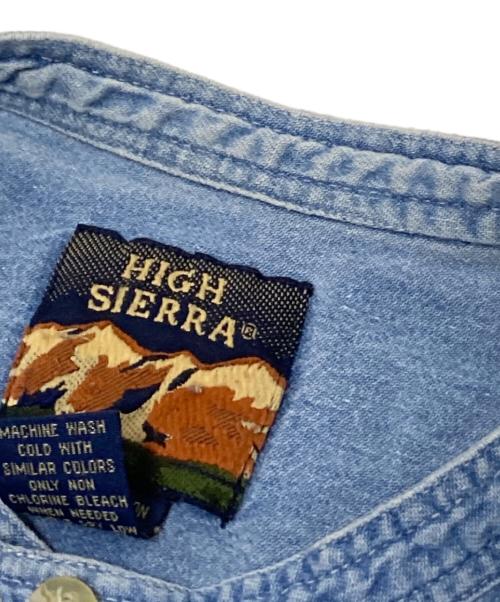 HIGH SIERRA（ハイシェラ）HIGH SIERRA (ハイシェラ) ノーカラーシャツ インディゴ サイズ:XLの古着・服飾アイテム