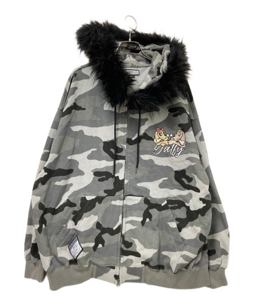 GALFY（ガルフィー）GALFY (ガルフィー) カモ柄パーカー グレー サイズ:中型犬の古着・服飾アイテム