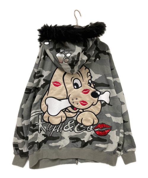 GALFY（ガルフィー）GALFY (ガルフィー) カモ柄パーカー グレー サイズ:中型犬の古着・服飾アイテム