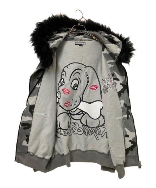 GALFY（ガルフィー）GALFY (ガルフィー) カモ柄パーカー グレー サイズ:中型犬の古着・服飾アイテム