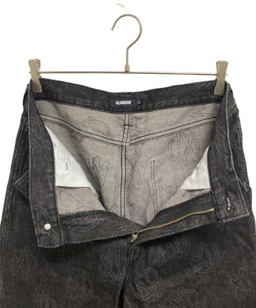 X-LARGE（エクストララージ）X-LARGE (エクストララージ) ALLOVER CIRCLE XL DENIM PANTS ブラック サイズ:32の古着・服飾アイテム