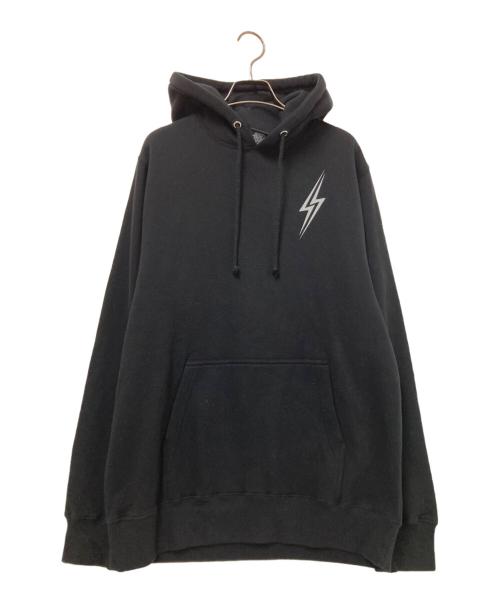 stussy（ステューシー）stussy (ステューシー) 00‘Sメタルプリントプルオーバーパーカー ブラック サイズ:Mの古着・服飾アイテム