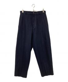 H BEAUTY&YOUTH（エイチ ビューティー&ユース）の古着「WIDE 9LENGTH PANTS」｜ネイビー