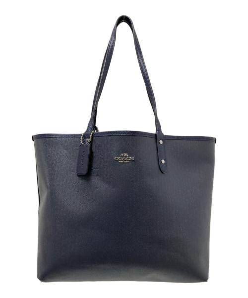 COACH（コーチ）COACH (コーチ) リバーシブルトートバッグ ブルー×ネイビー サイズ:下記参照の古着・服飾アイテム