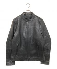 MICHAEL KORS（マイケル・コース）の古着「モノグラム柄レザージャケット」｜ブラック