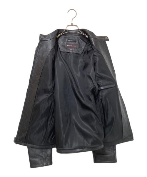 MICHAEL KORS（マイケル・コース）MICHAEL KORS (マイケル・コース) モノグラム柄レザージャケット ブラック サイズ:Mの古着・服飾アイテム