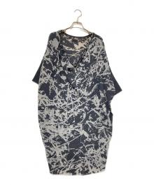 DIESEL（ディーゼル）の古着「ニットチュニックワンピース」｜ホワイト×グレー