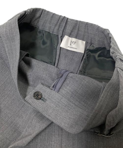 1er Arrondissement（プルミエ アロンディスモン）1er Arrondissement (プルミエ アロンディスモン) ウールギャバラップパンツ グレー サイズ:38の古着・服飾アイテム