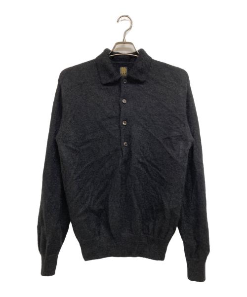 BATONER（バトナ―）BATONER (バトナ―) モヘアニットポロシャツ ブラック サイズ:2の古着・服飾アイテム