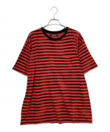 MINEDENIM（マインデニム）の古着「Hazy Border T-SH」｜レッド×ブラック