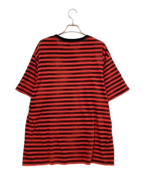 MINEDENIM（マインデニム）MINEDENIM (マインデニム) Hazy Border T-SH レッド×ブラック サイズ:XLの古着・服飾アイテム