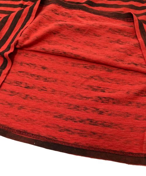 MINEDENIM（マインデニム）MINEDENIM (マインデニム) Hazy Border T-SH レッド×ブラック サイズ:XLの古着・服飾アイテム