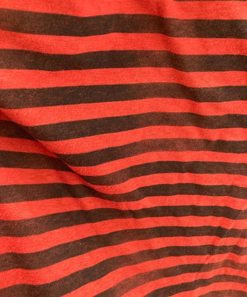 MINEDENIM（マインデニム）MINEDENIM (マインデニム) Hazy Border T-SH レッド×ブラック サイズ:XLの古着・服飾アイテム