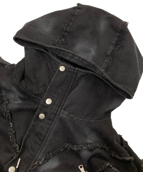 Underground（アンダーグラウンド）Underground (アンダーグラウンド) モットルド グランジ モッズコート ブラック サイズ:44の古着・服飾アイテム