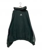 BALENCIAGA×adidasバレンシアガ×アディダス）の古着「Large Fit Hoodie」｜ダークグリーン×ホワイト