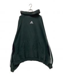 BALENCIAGA×adidas（バレンシアガ×アディダス）の古着「Large Fit Hoodie」｜ダークグリーン×ホワイト
