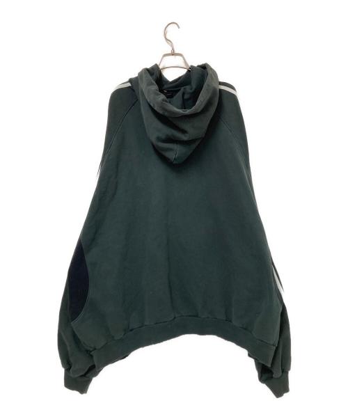 BALENCIAGA（バレンシアガ）BALENCIAGA (バレンシアガ) adidas (アディダス) Large Fit Hoodie ダークグリーン×ホワイト サイズ:4の古着・服飾アイテム