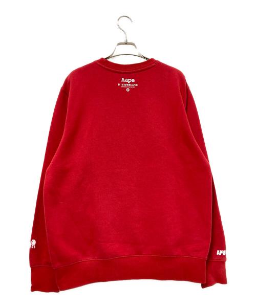 A BATHING APE（アベイシングエイプ）A BATHING APE (アベイシングエイプ) プリントスウェット レッド サイズ:Lの古着・服飾アイテム
