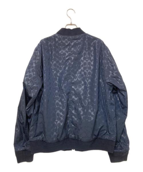 COACH（コーチ）COACH (コーチ) リバーシブル シグネチャー MA-1 ジャケット ブラック×ネイビー サイズ:下記参照の古着・服飾アイテム